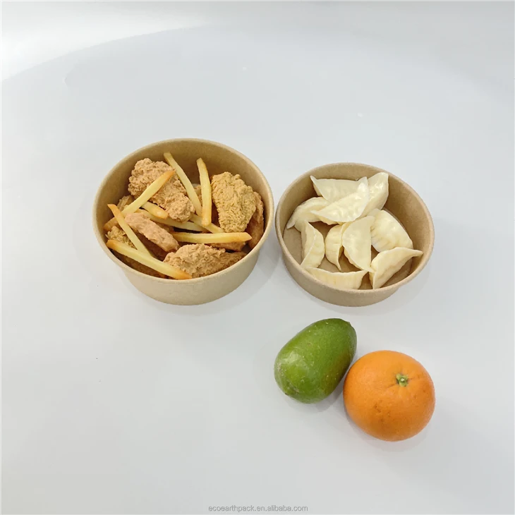Round bowl in kraft paper for salad 25 oz