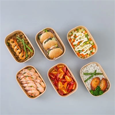 Hình vuông 500ml 1000ml Kraft Bowl